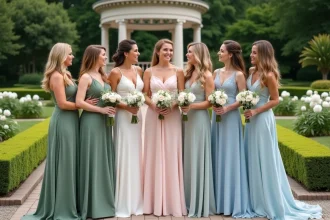 Groupe de demoiselles d'honneur dans un jardin en 2026