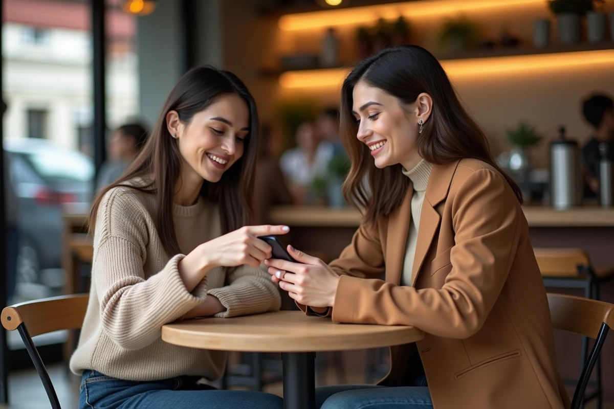 Deux femmes discutant d'avis sur la marque Bullrot autour d'un café en ville